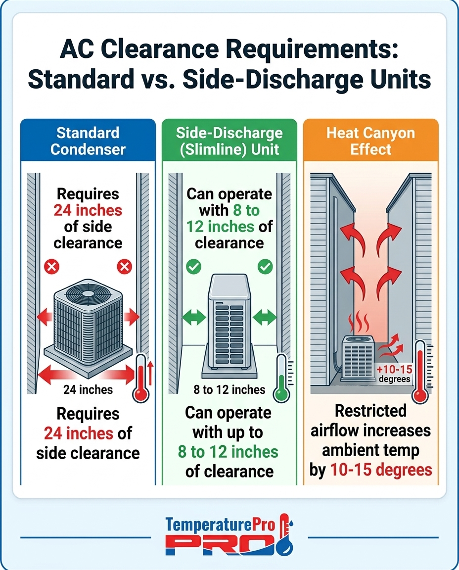 AC Clearance Requirements: Standard vs. Side-Discharge Units
