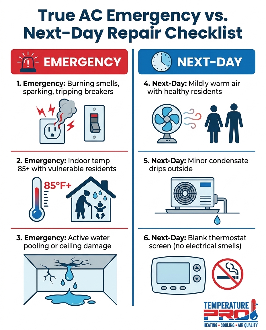 True AC Emergency vs. Next-Day Repair Checklist