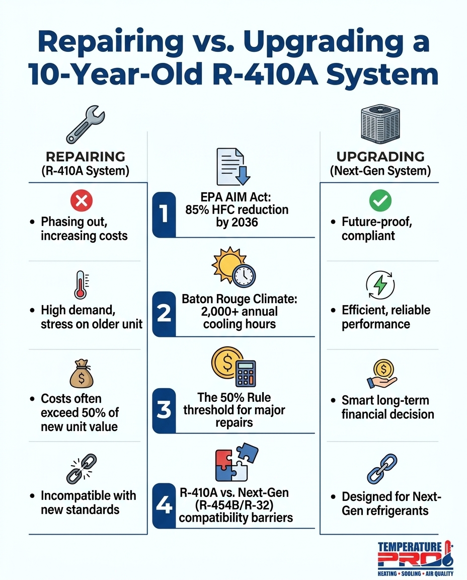 Repairing vs. Upgrading a 10-Year-Old R-410A System