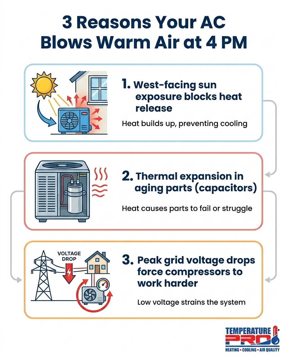 3 Reasons Your AC Blows Warm Air at 4 PM