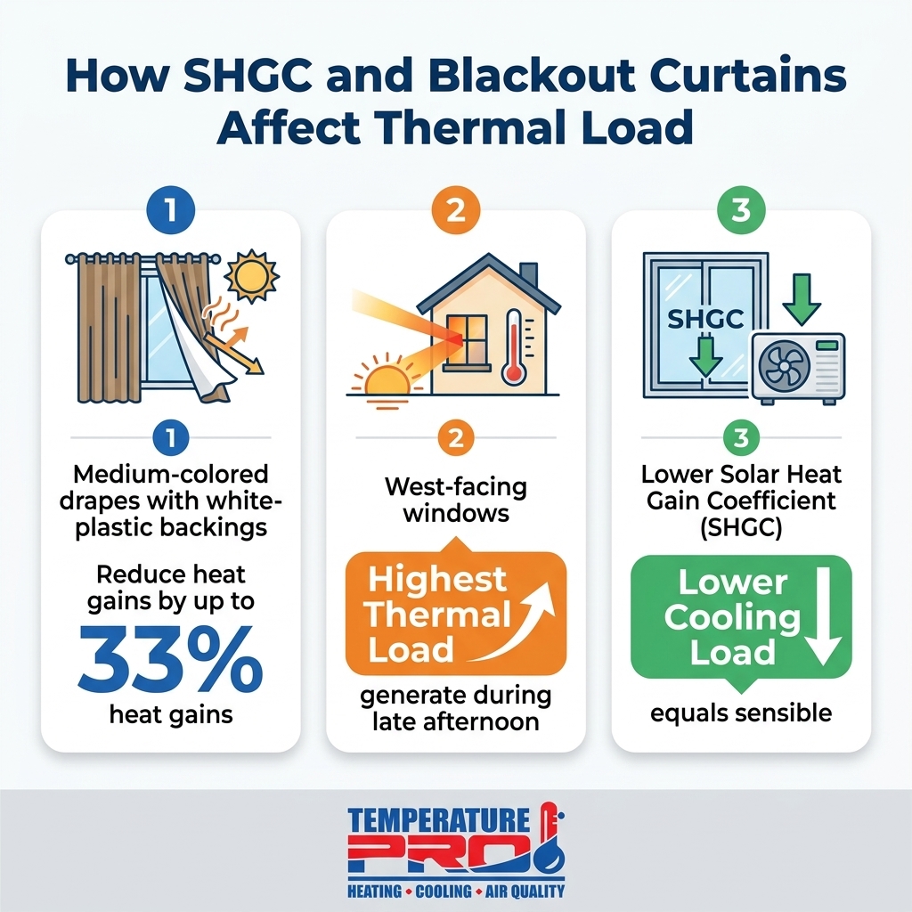 How SHGC and Blackout Curtains Affect Thermal Load