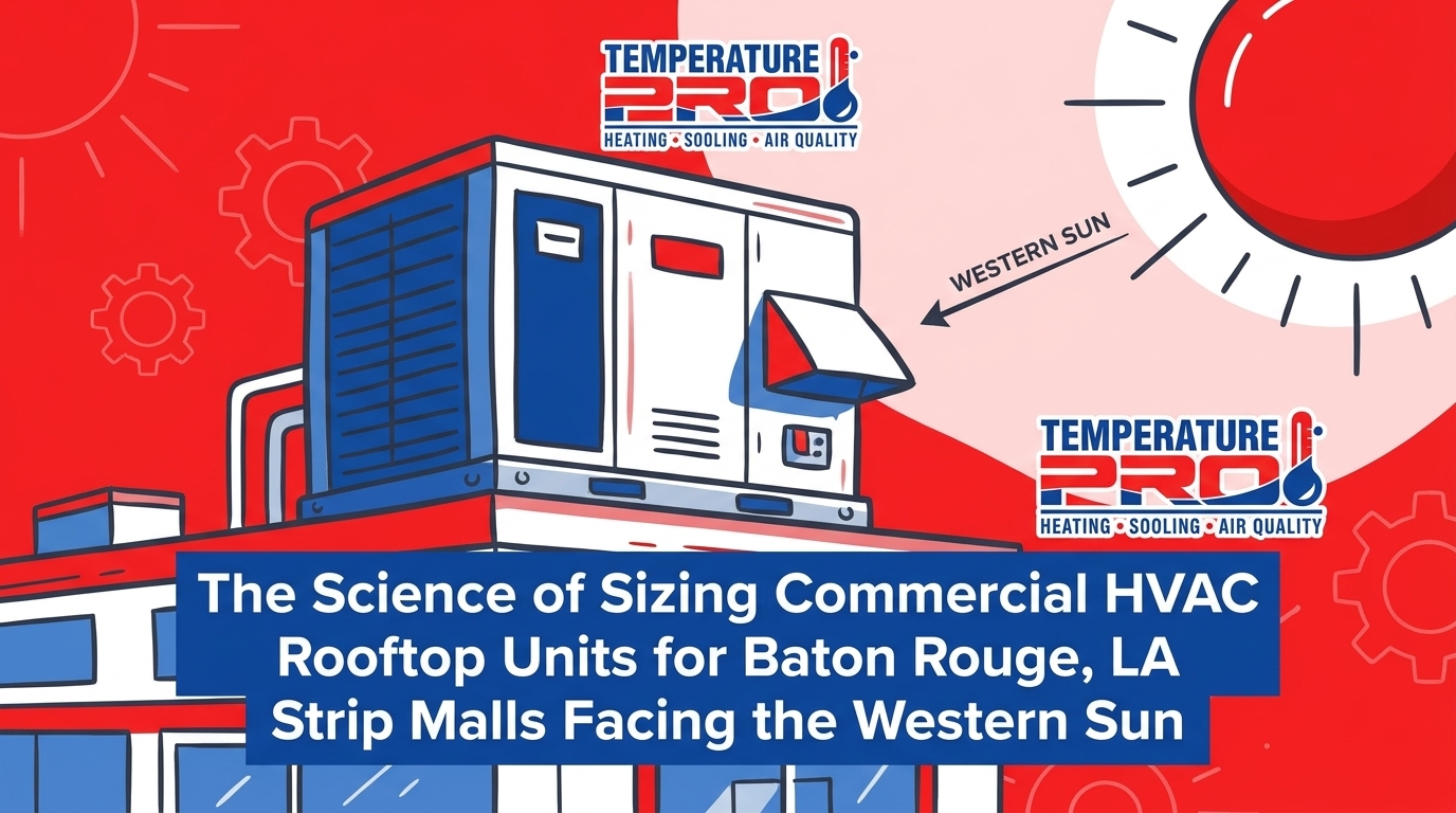 Sizing Commercial HVAC Rooftop Units for Baton Rouge Strip Malls Facing Western Sun