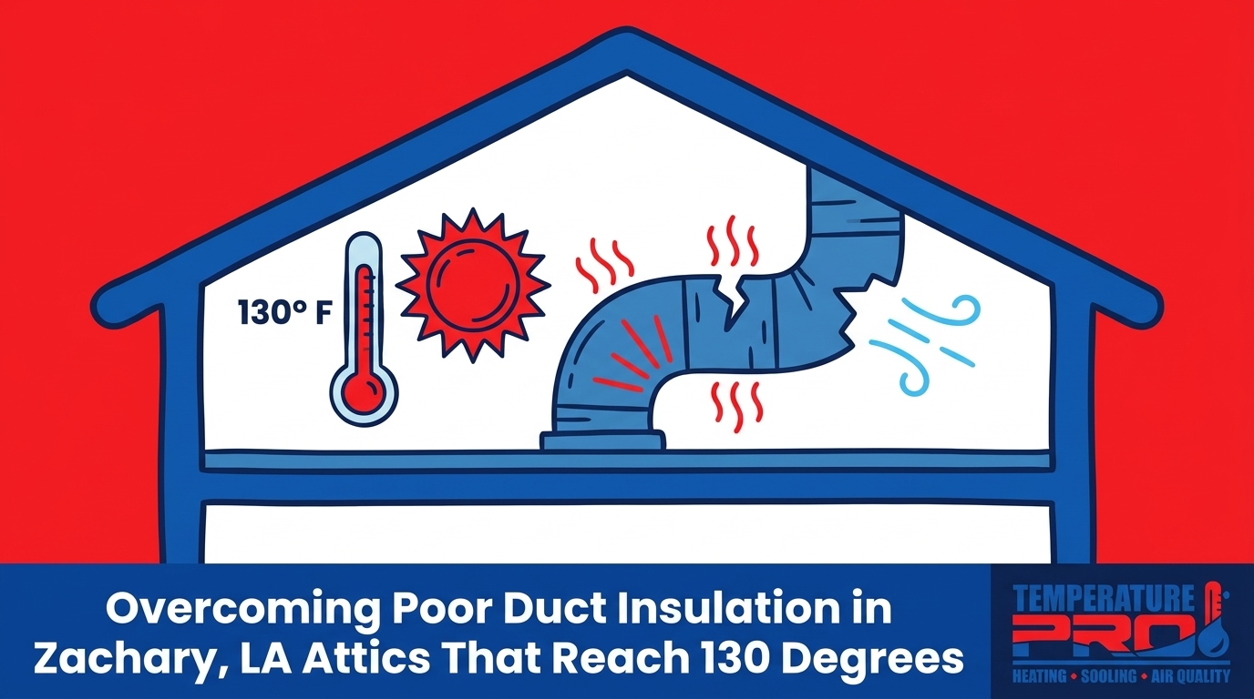 Overcoming Poor Duct Insulation in Zachary Attics That Reach 130 Degrees