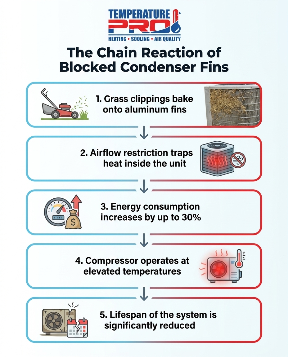 The Chain Reaction of Blocked Condenser Fins