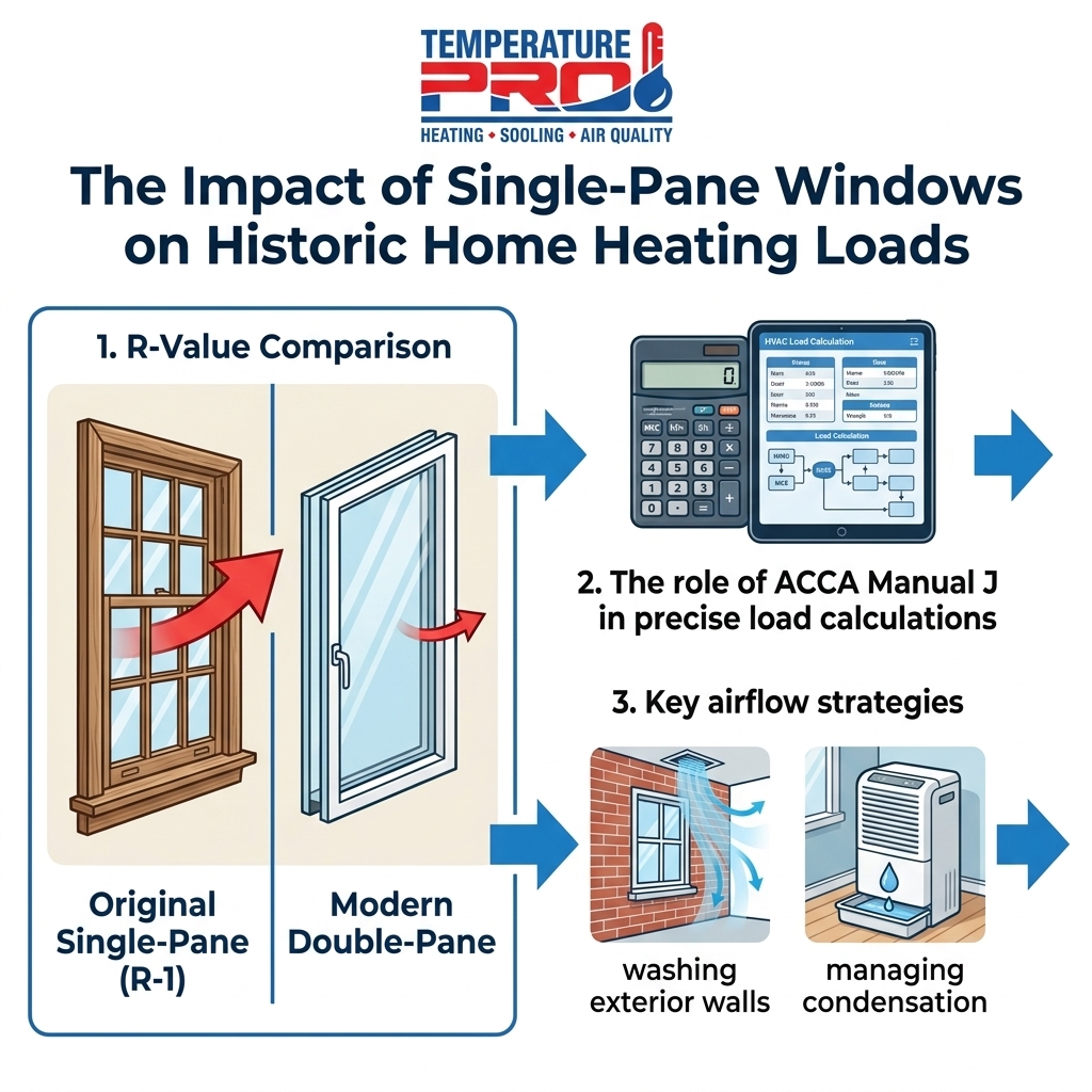The Impact of Single-Pane Windows on Historic Home Heating Loads