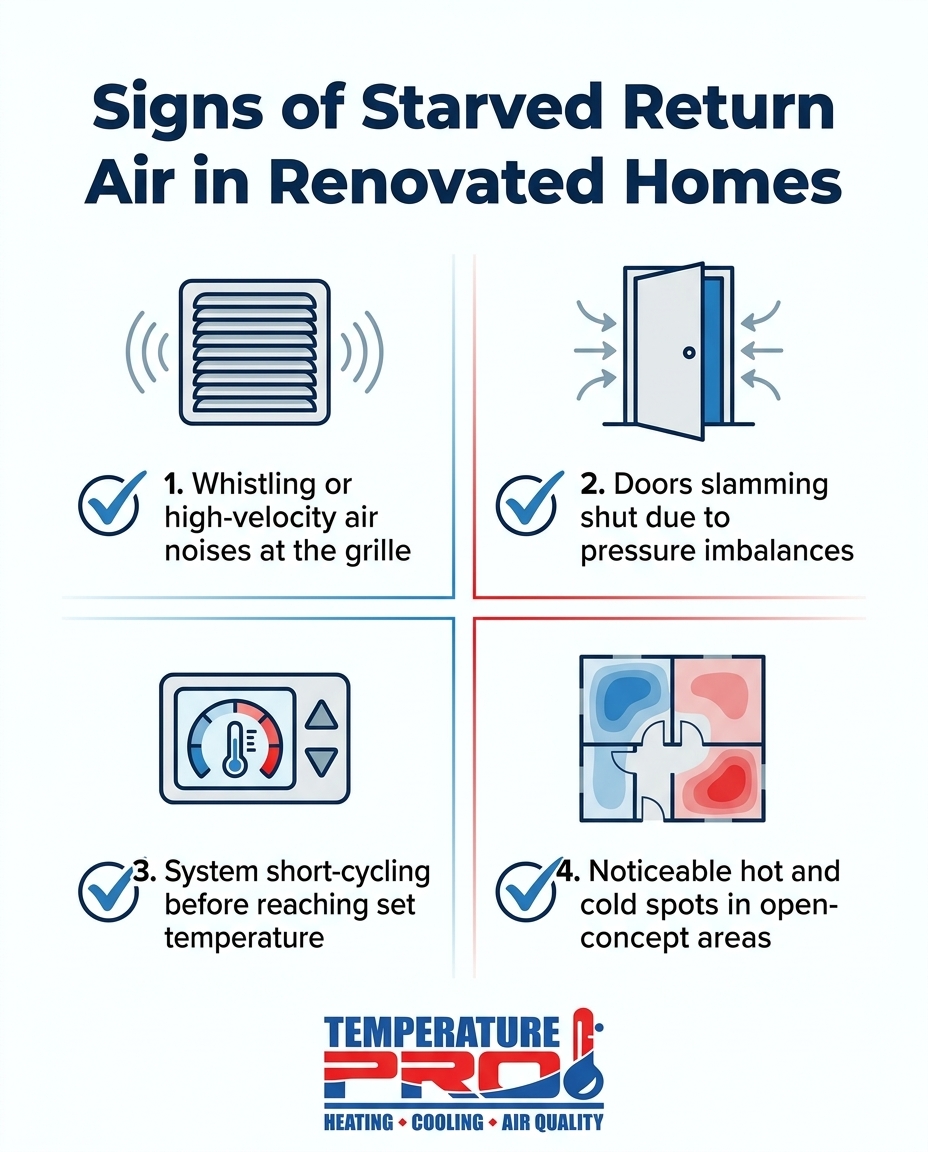 Signs of Starved Return Air in Renovated Homes