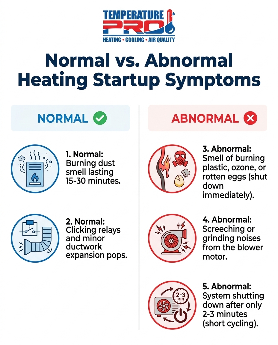 Normal vs. Abnormal Heating Startup Symptoms
