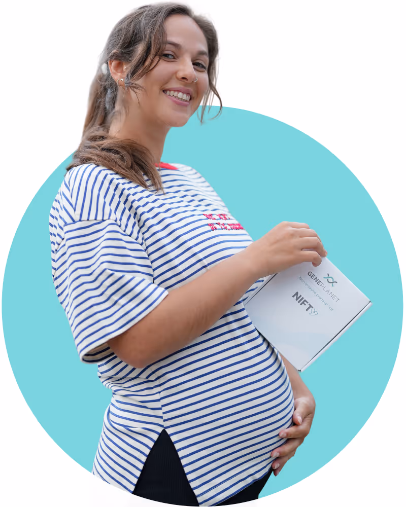 Donna incinta rilassata a casa | NIPT by GenePlanet