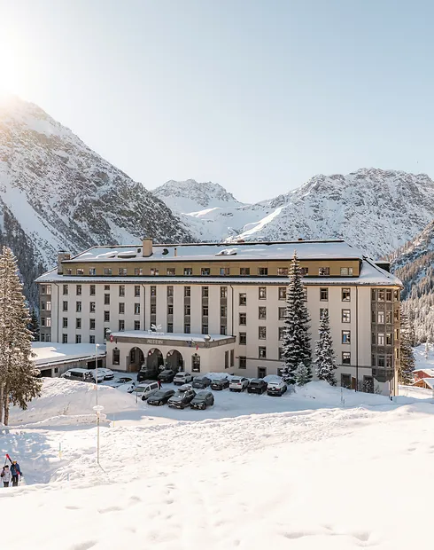 house in the snow Faern resorts & spa swiss alps