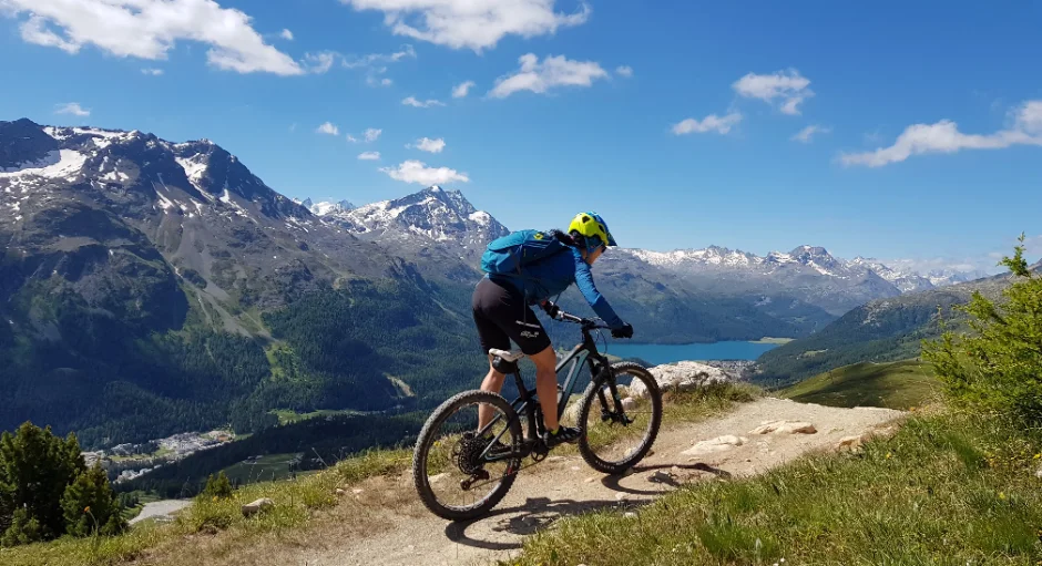 Mountain biking in the Swiss alps