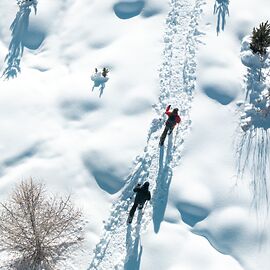 Snowshoe hiking in Sils Maria