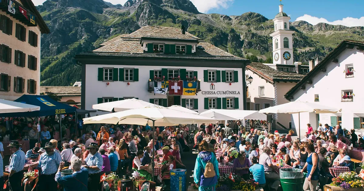 Sils Maria in the Upper Engadin on a quiet summer day