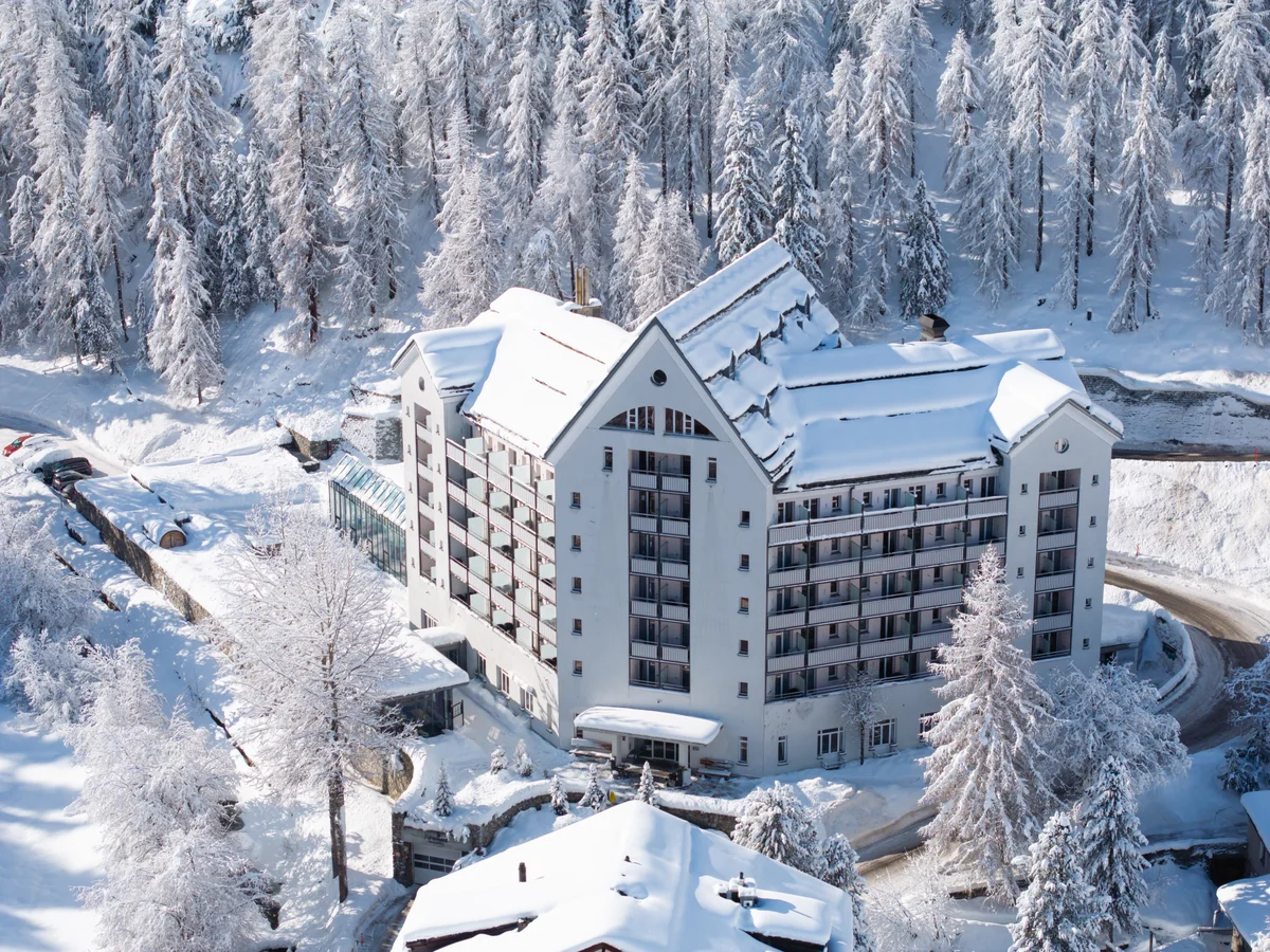 Schweizerhof, Sils Maria surrounded by snow