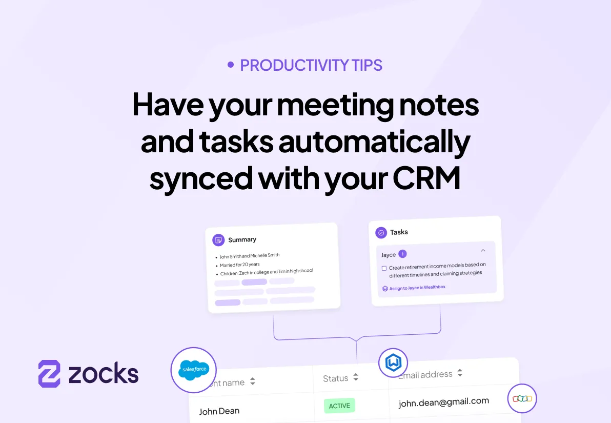 Have your meeting notes and tasks automatically synced with your CRM