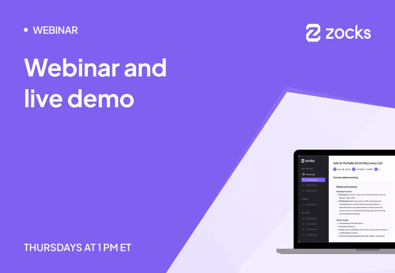 Weekly webinar and live demo