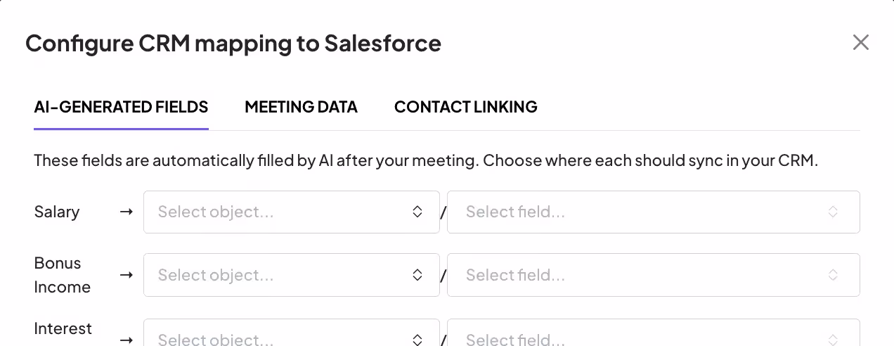 Zocks Forms CRM mapping to Salesforce
