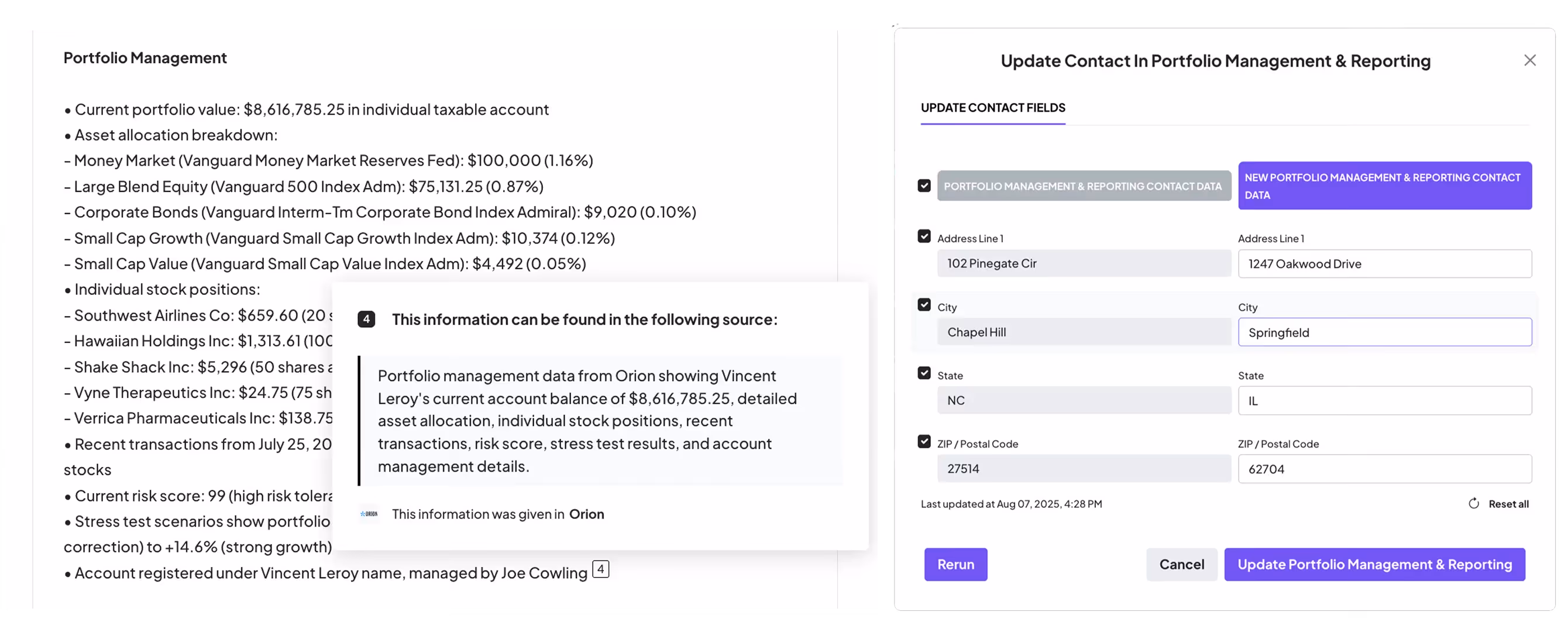 Zocks Orion Portfolio Management integration