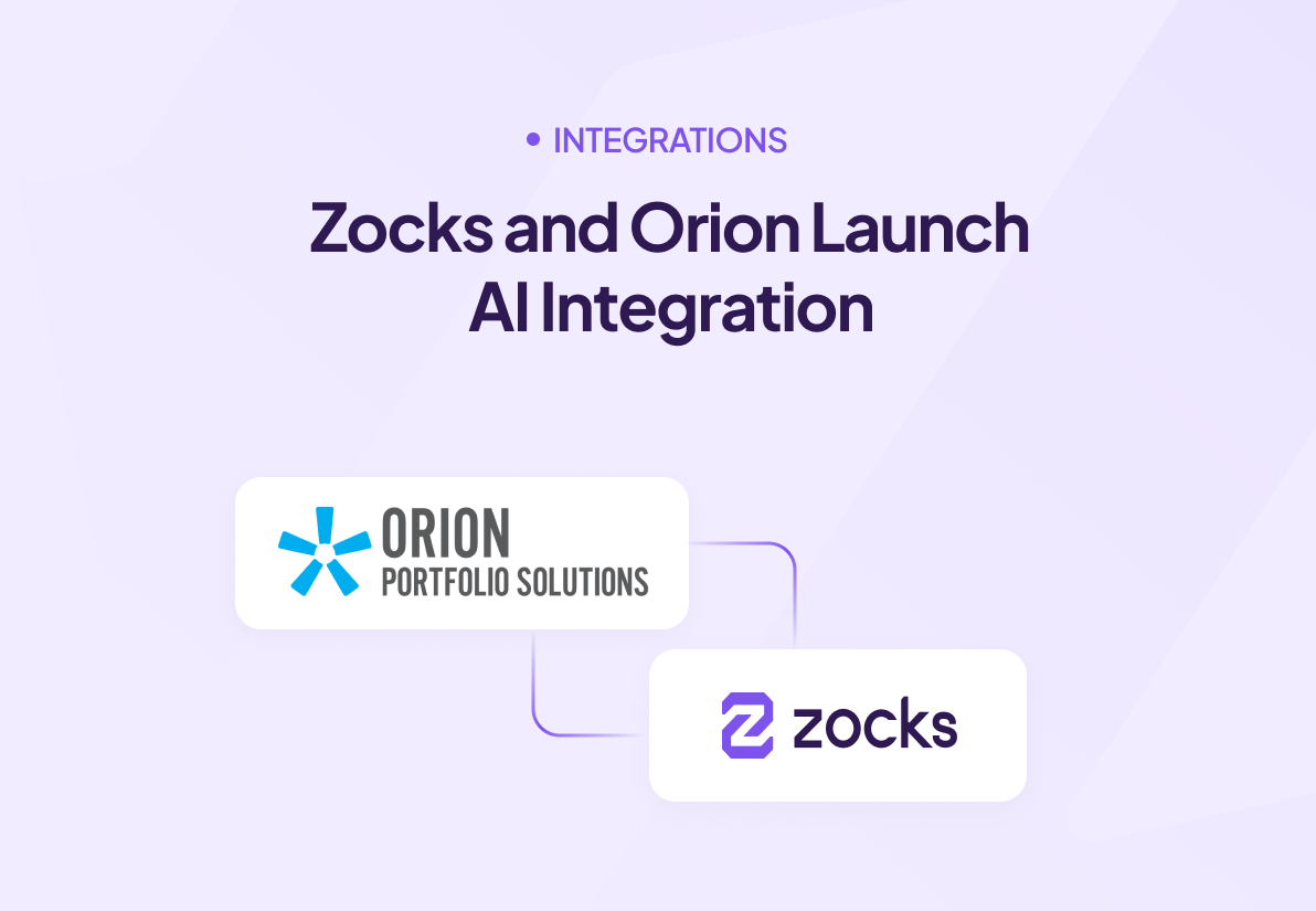 Zocks and Orion Launch AI Integration to Bring Portfolio Insights Into Every Client Interaction