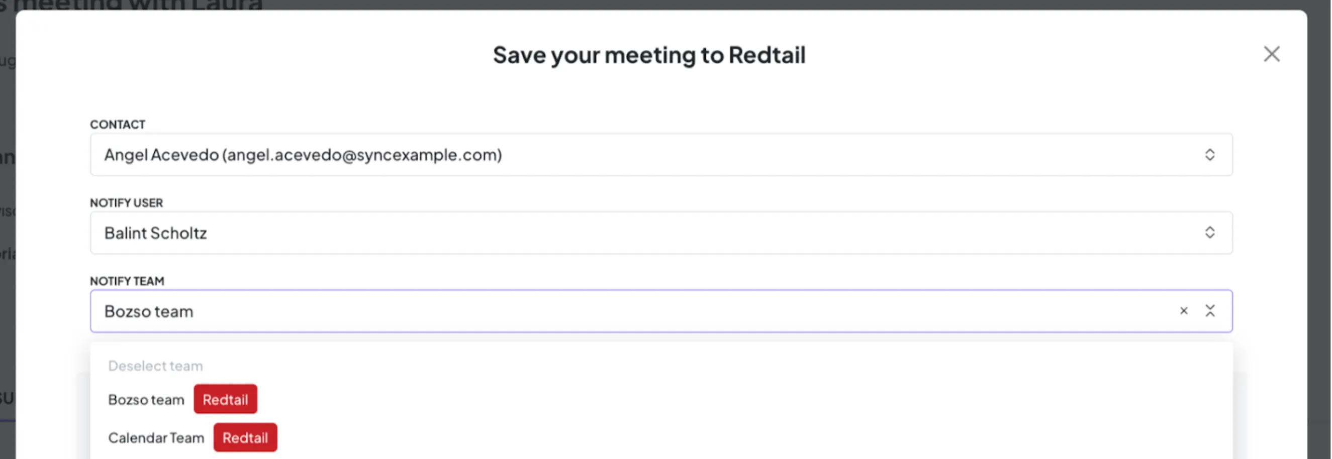Redtail notifications when saving notes from Zocks