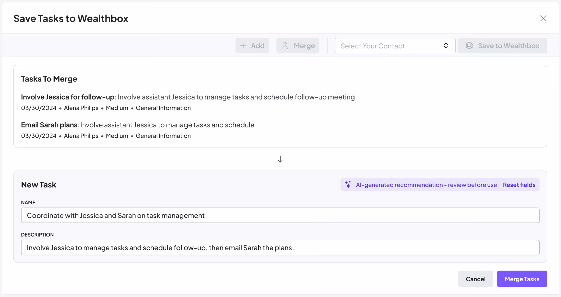 Scheduled meeting prep