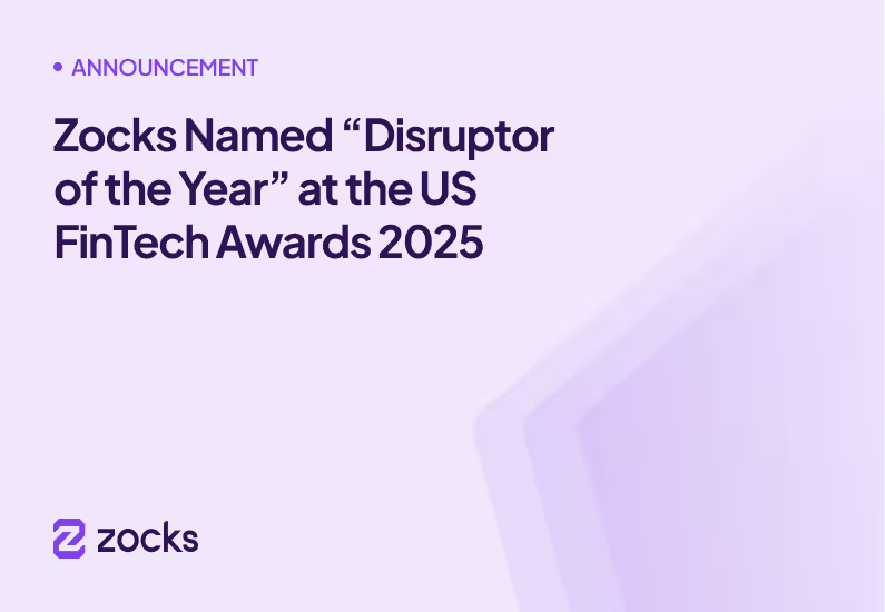Zocks Named "Disruptor of the Year" at the US FinTech Awards 2025