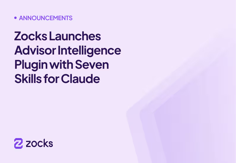 Zocks Launches Advisor Intelligence Plugin with Seven Skills for Claude