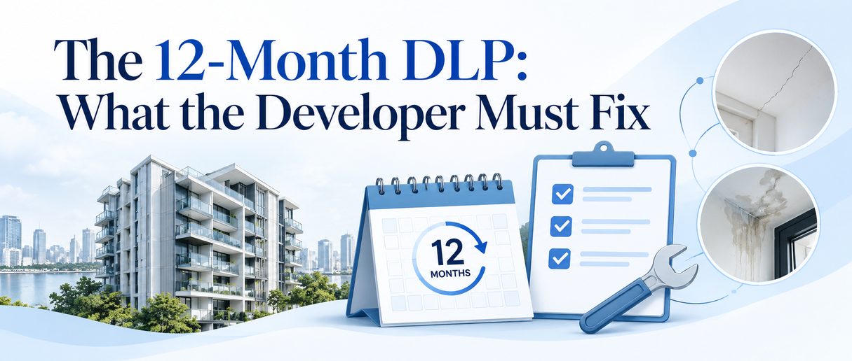 12-month Defects Liability Period for Singapore condos showing developer responsibility for defects