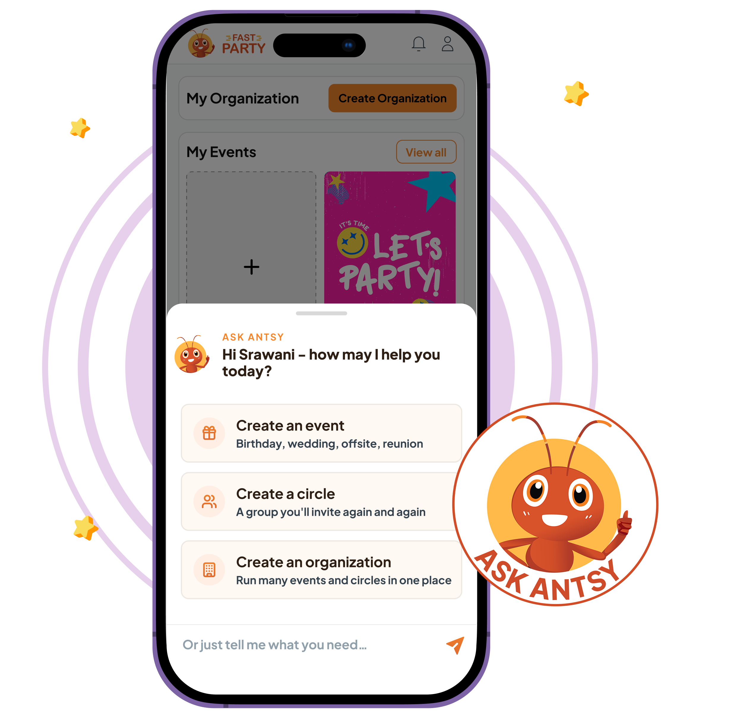 Fast Party event updates and guest communication