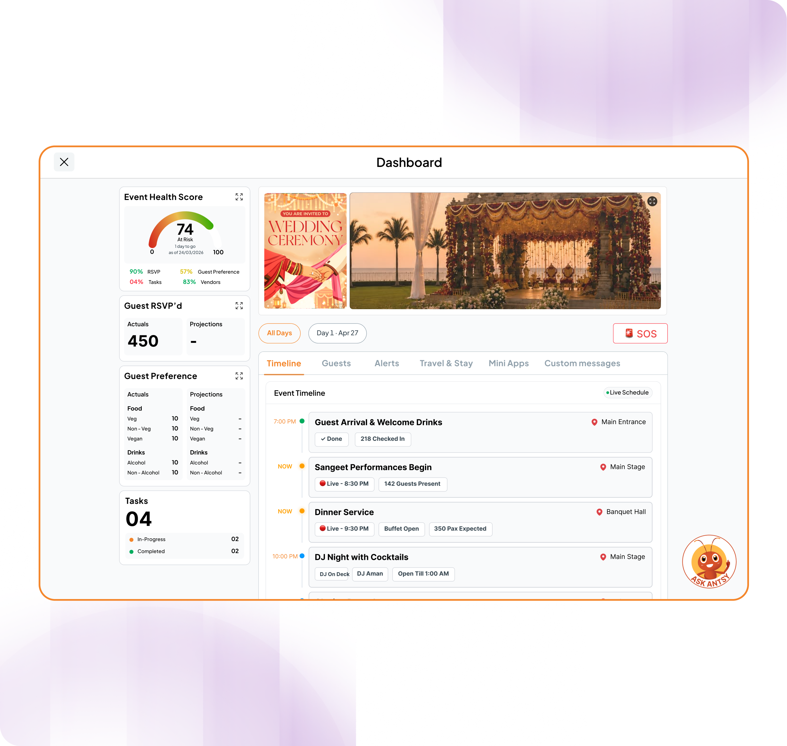 Fast Party event dashboard