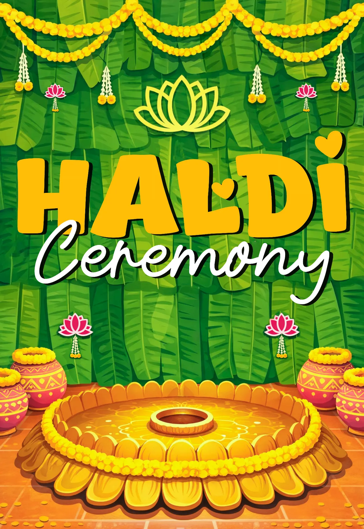 Haldi Ceremony — Banana Leaf Backdrop