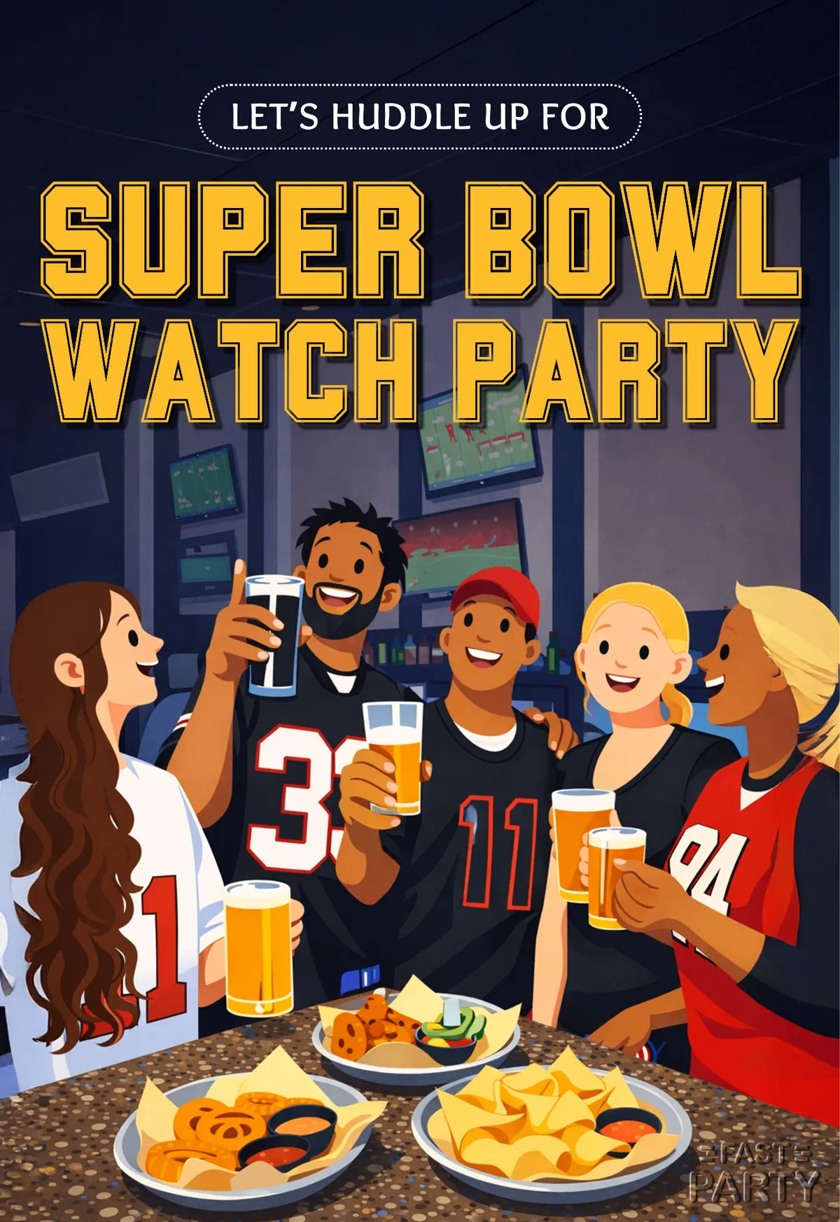 Super Bowl Watch Party — Jerseys & Nachos