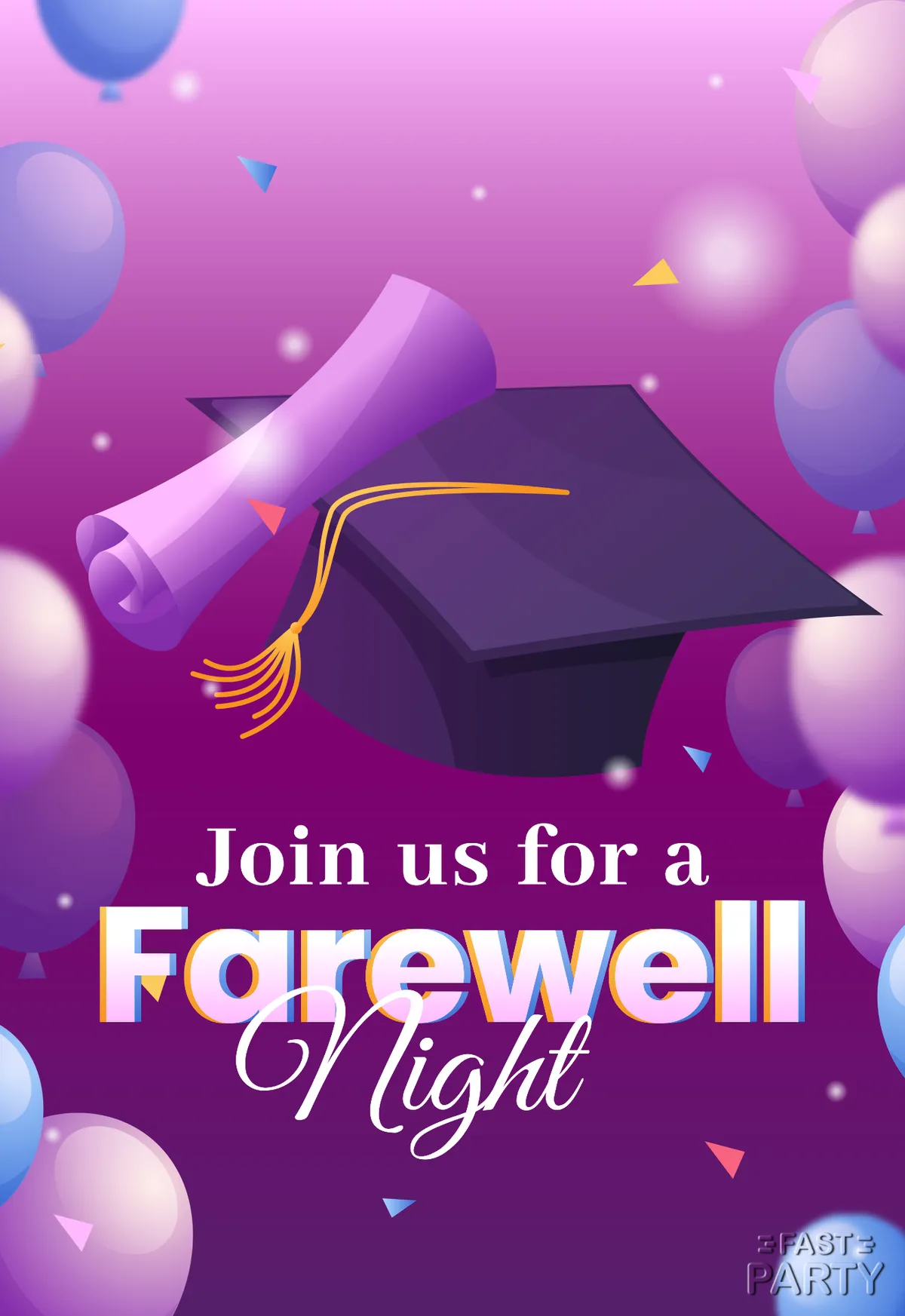 Farewell Party — Purple Balloons