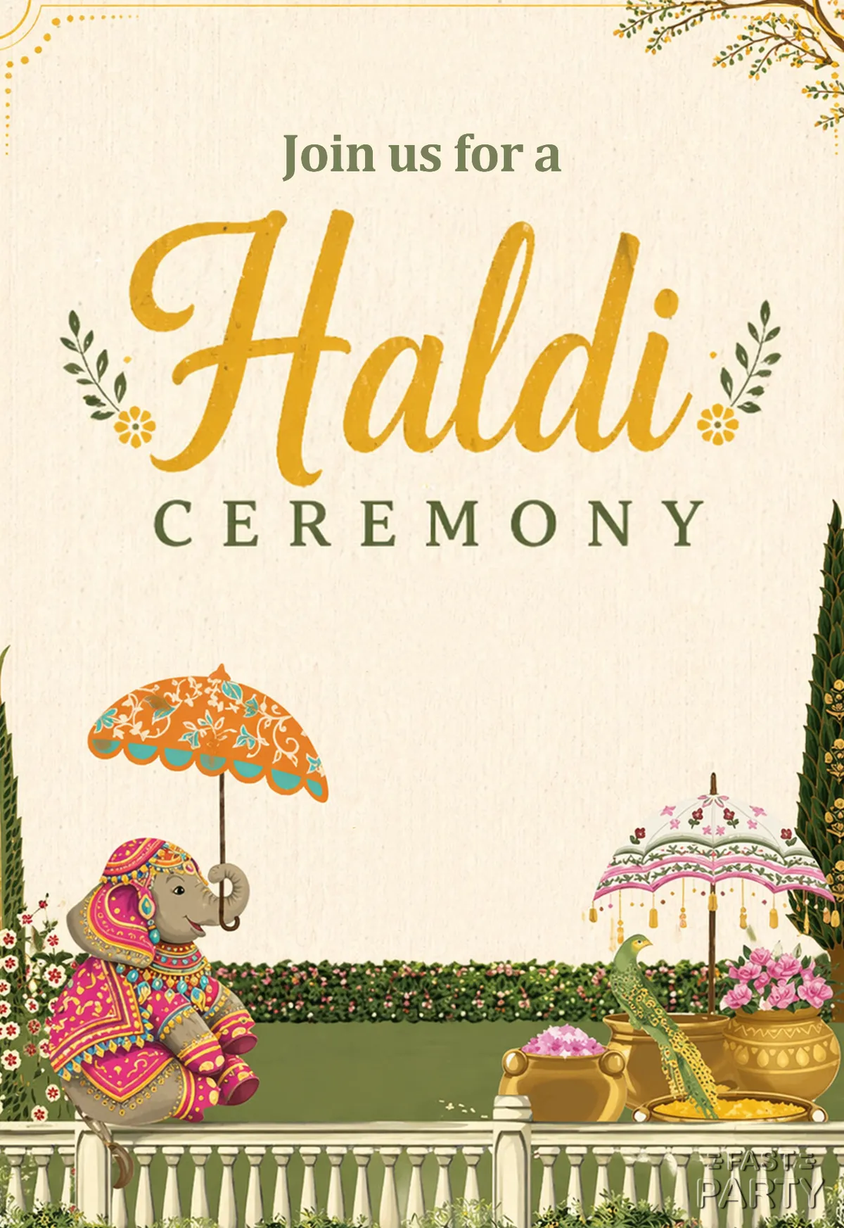 Haldi Ceremony — Elephant & Peacock