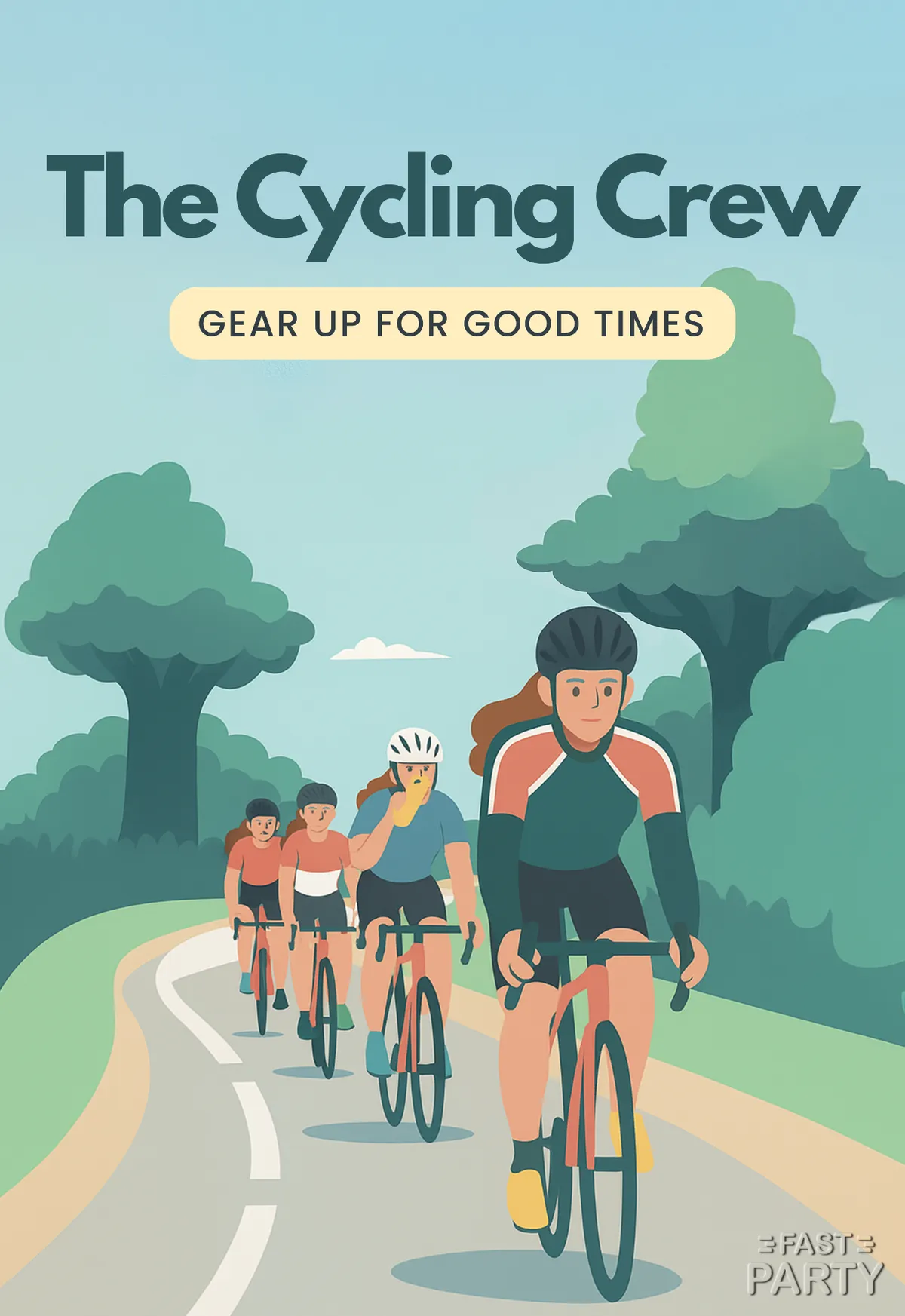Cycling Event — Tree-Lined Road