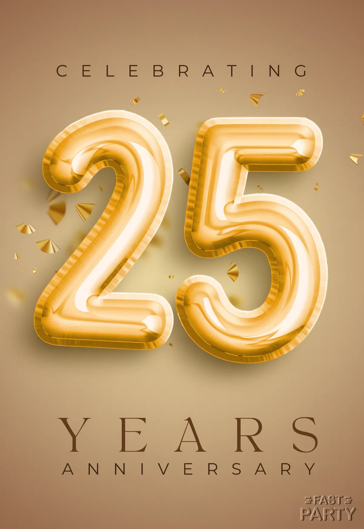 25th Anniversary — Gold Balloons