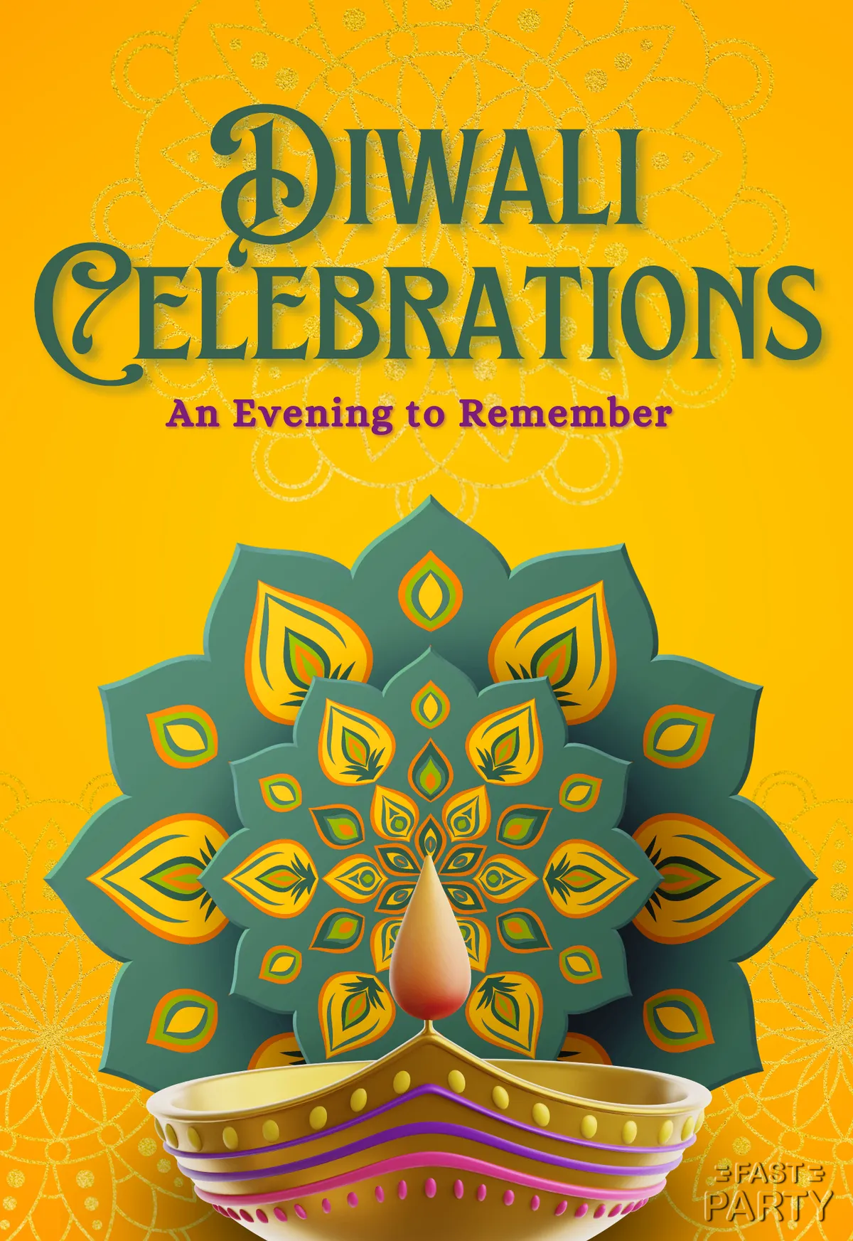 Diwali — Teal & Gold Mandala
