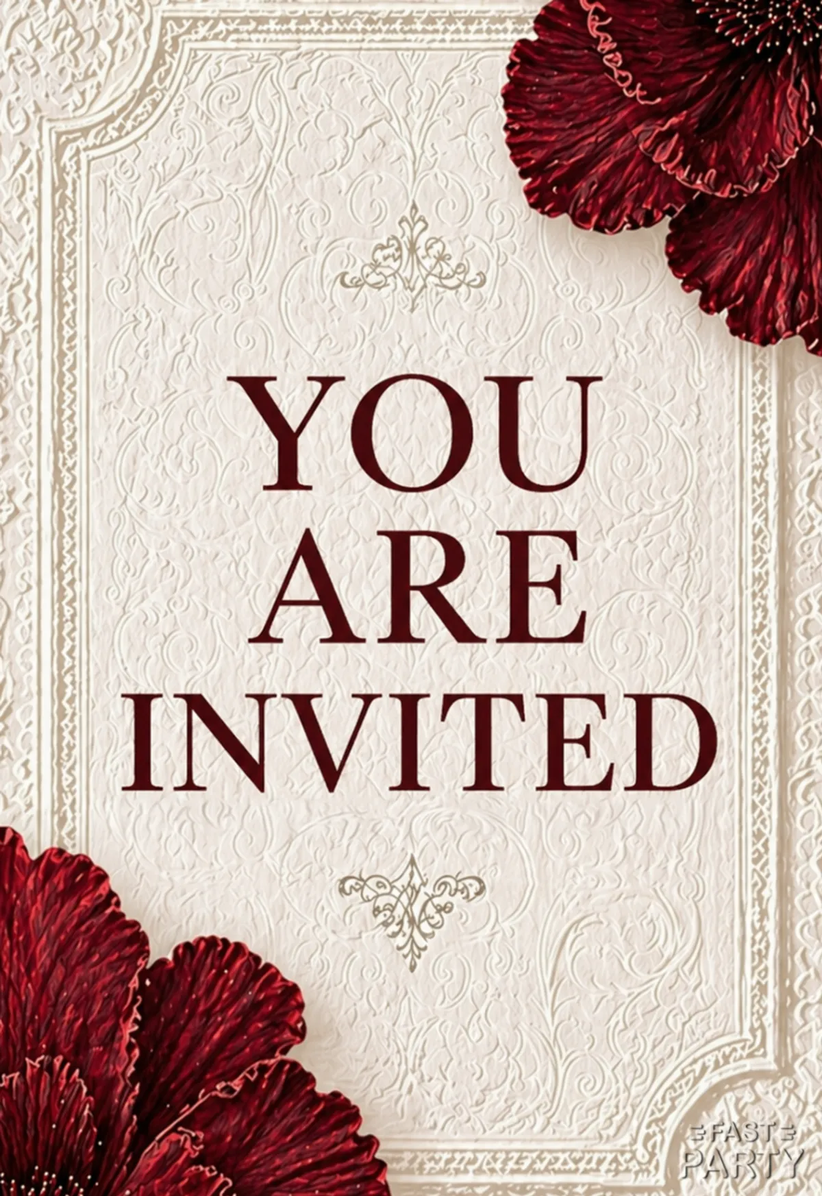 You Are Invited — Embossed Dahlias