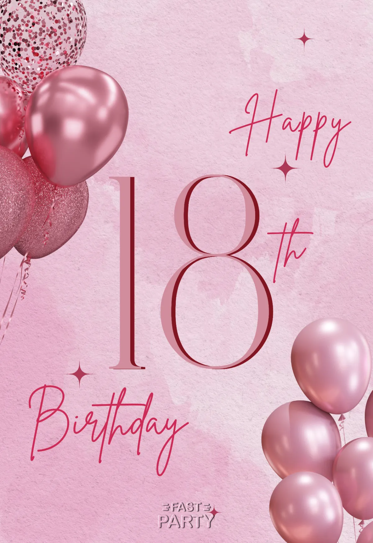 18th Birthday Party — Rose Gold Watercolour