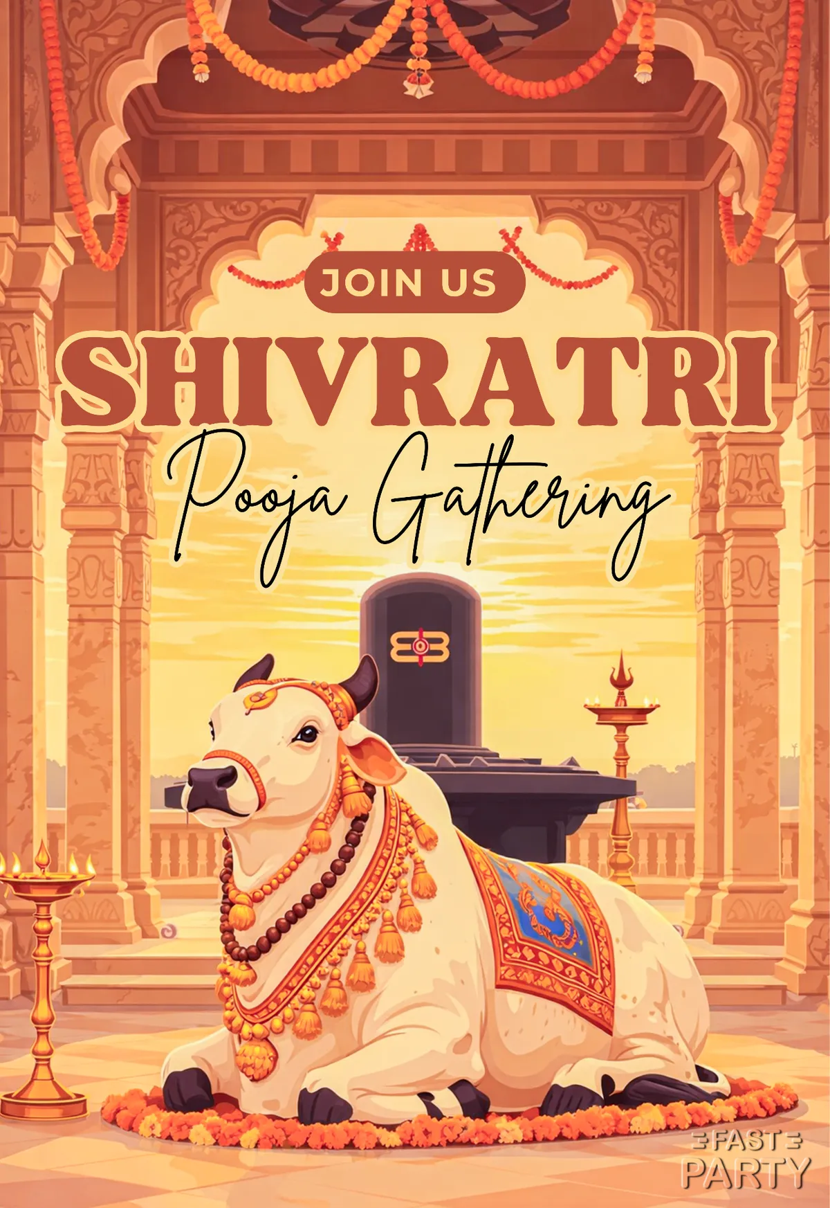 Maha Shivratri Pooja Gathering — Garlanded Doorway