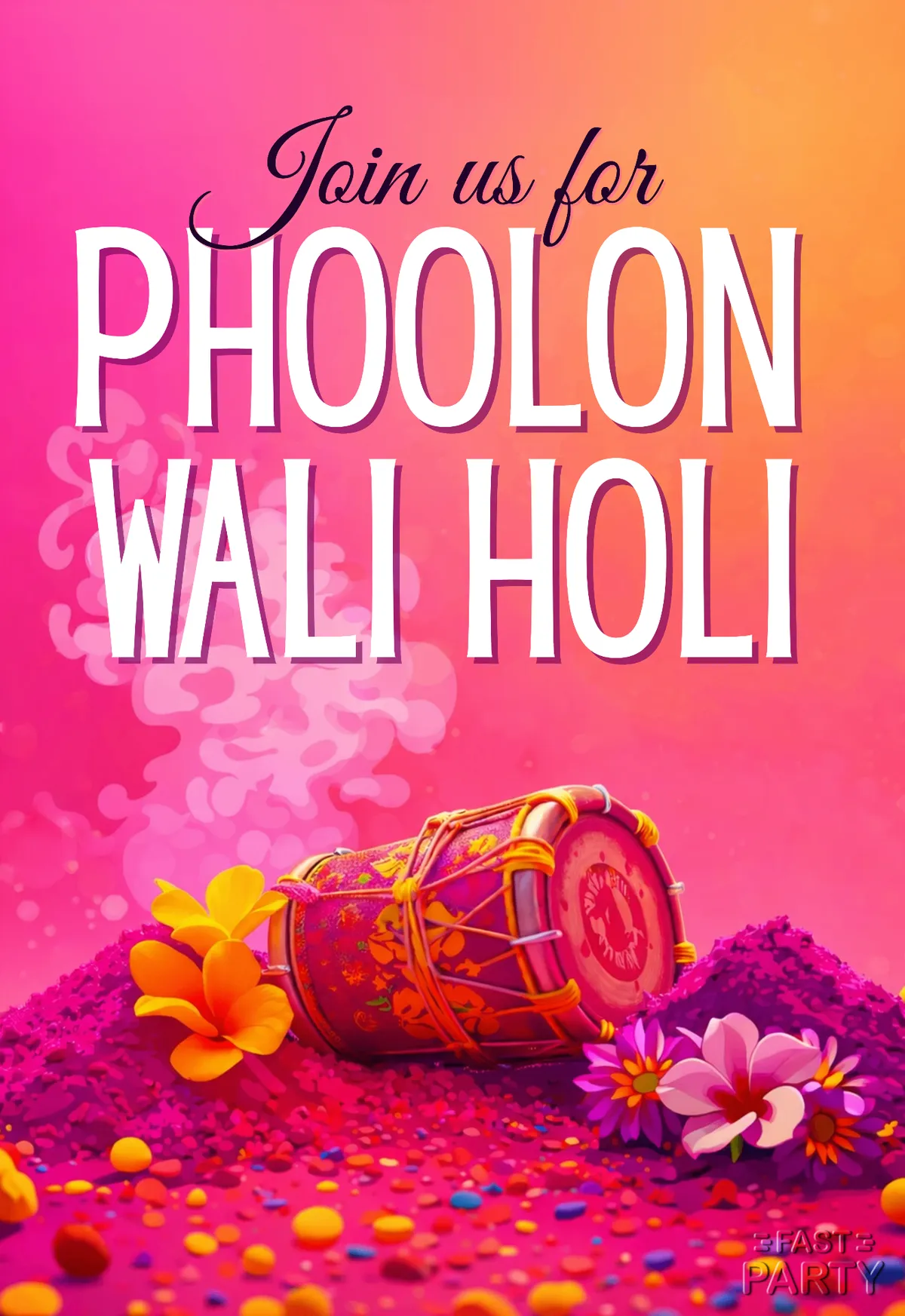 Holi festival with flowers