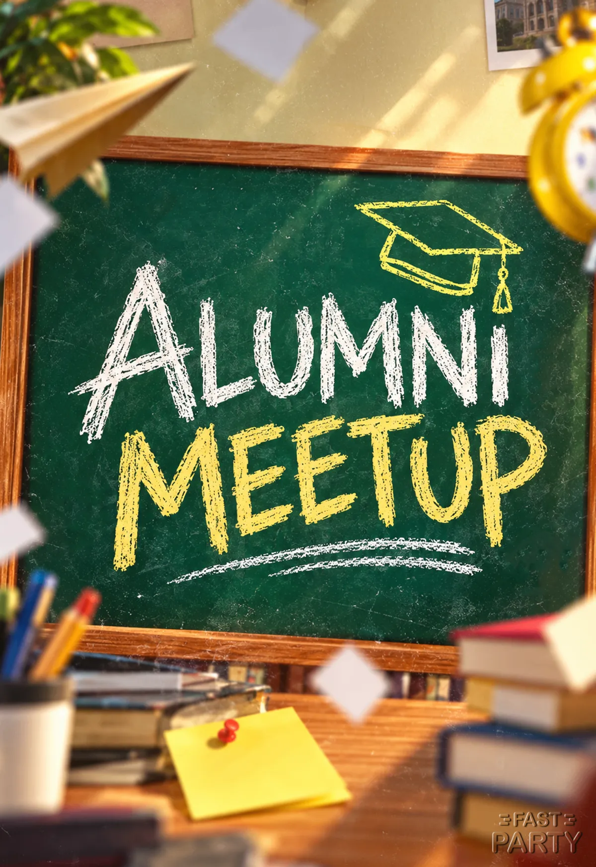 Alumni Meetup — Classroom Chalkboard