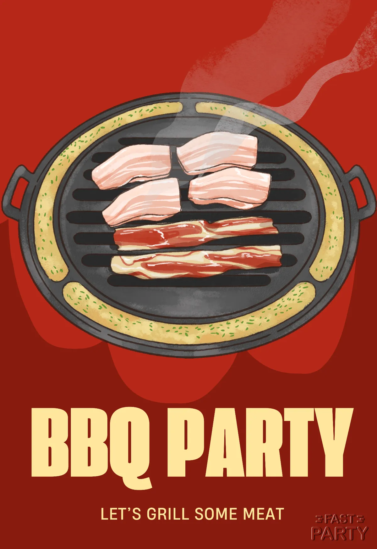 BBQ Party — Grill on Red