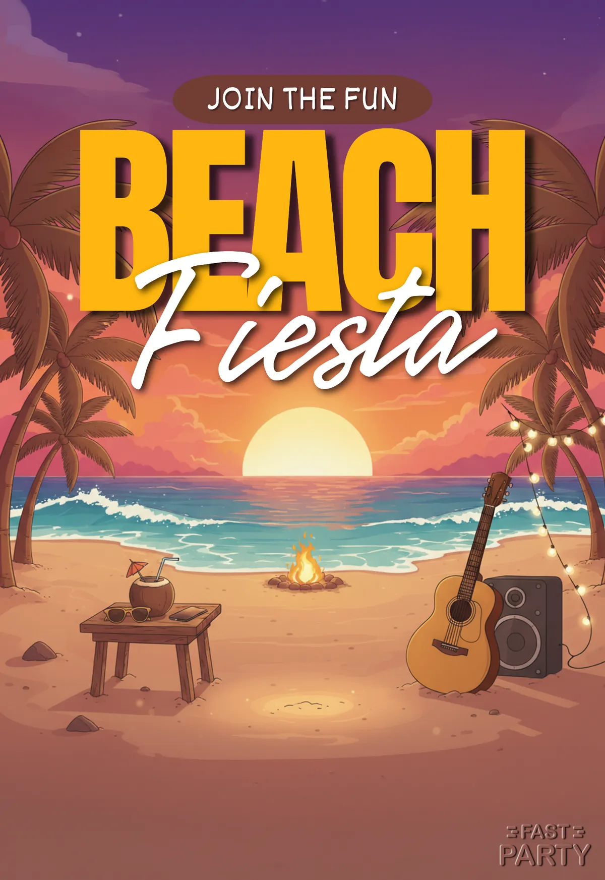Beach Fiesta — Sunset Bonfire