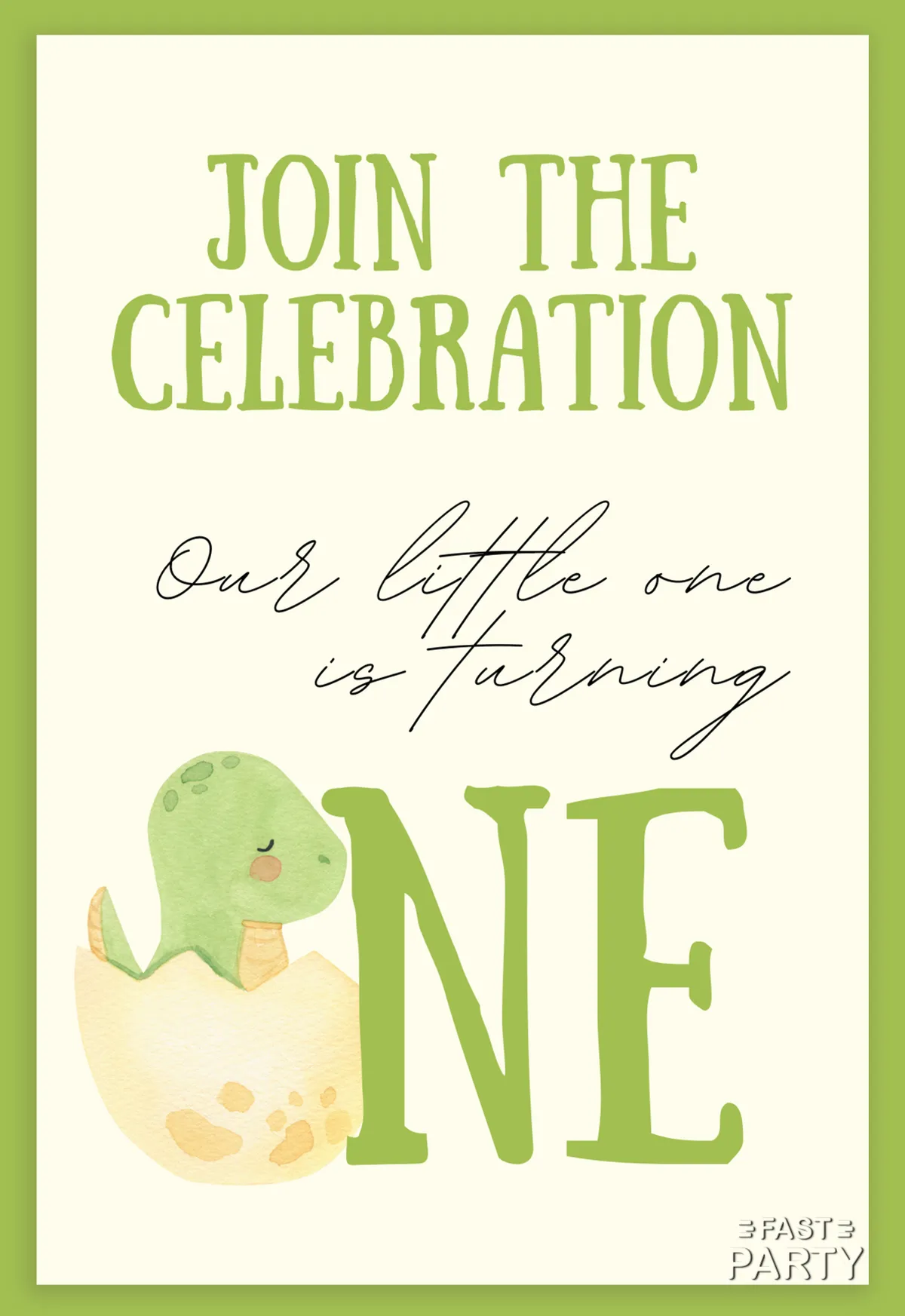 First Birthday — Hatching Dinosaur