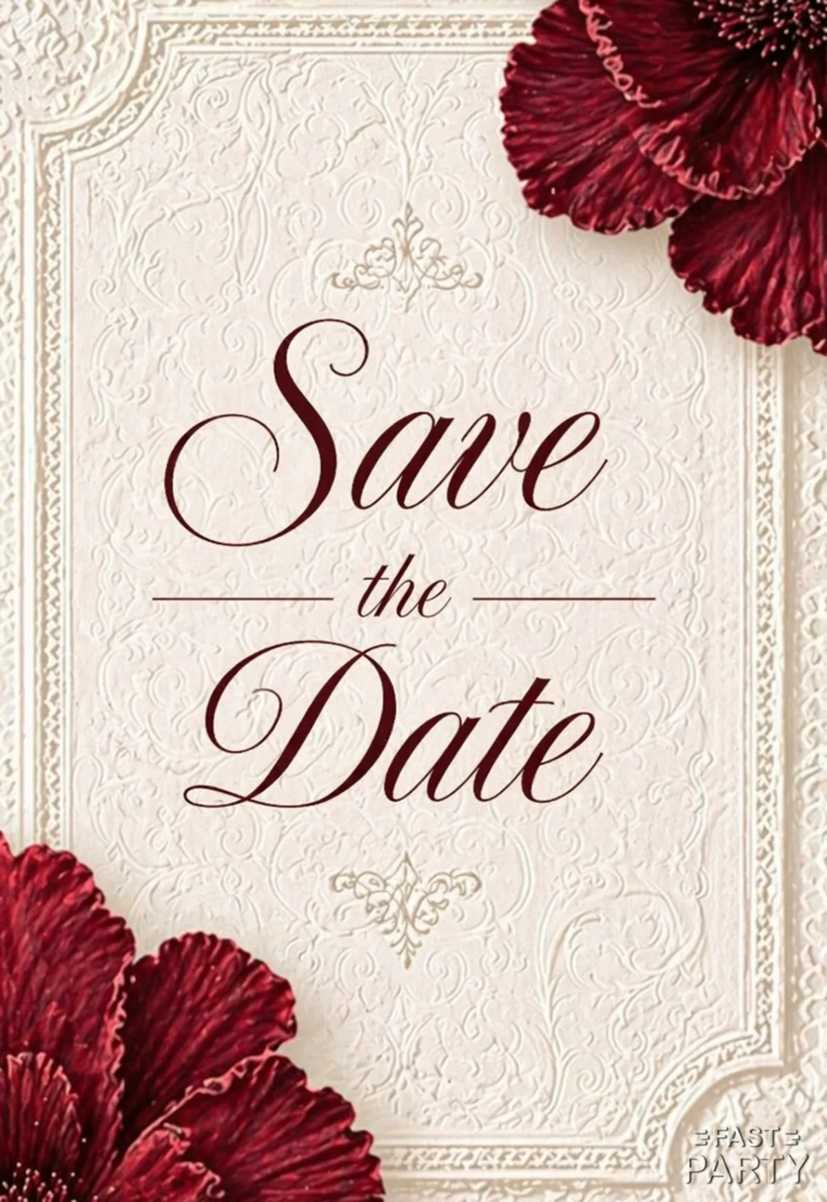 Save the Date — Embossed Dahlias