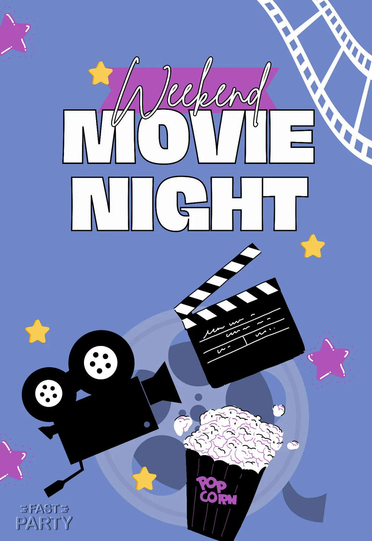 Movie Night — Clapperboard & Popcorn