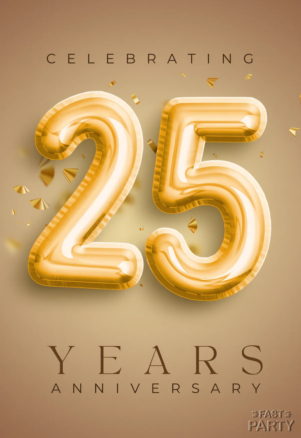 25th Anniversary — Gold Foil Balloons