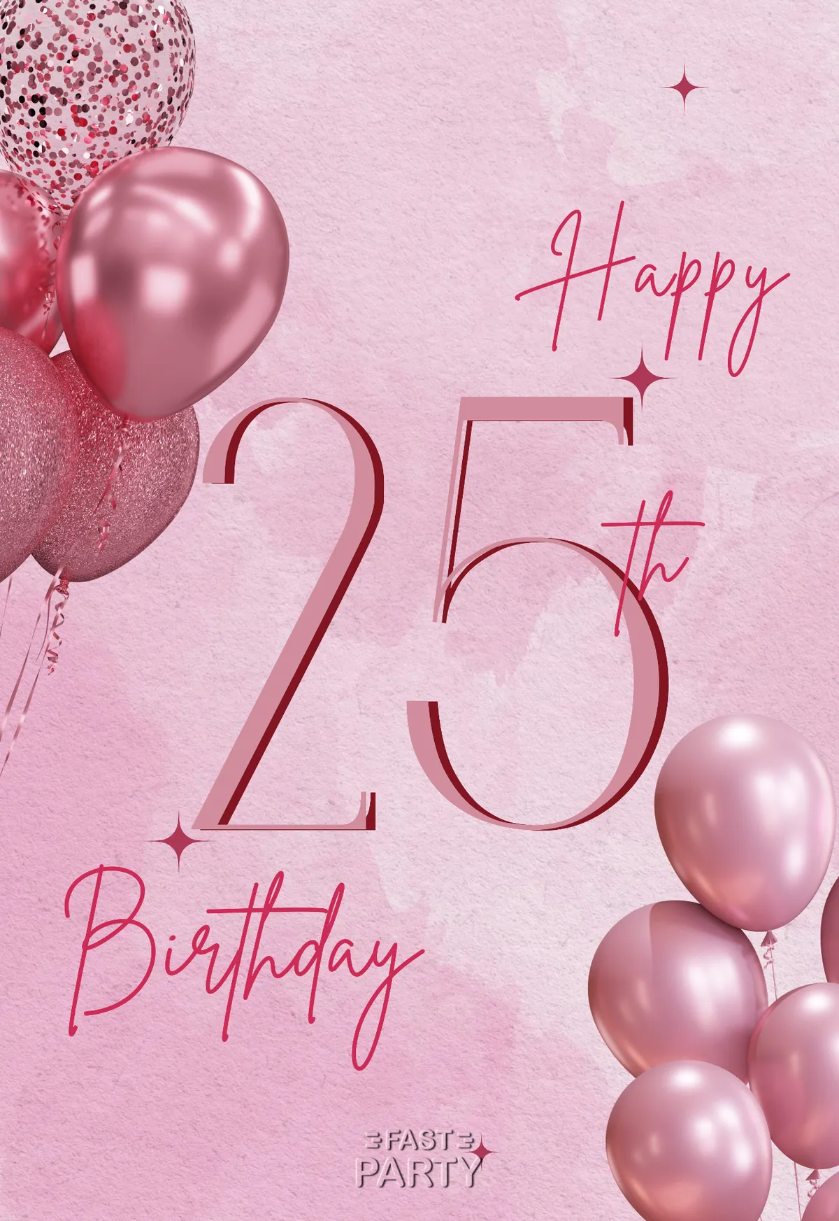25th Birthday — Rose Gold Balloons