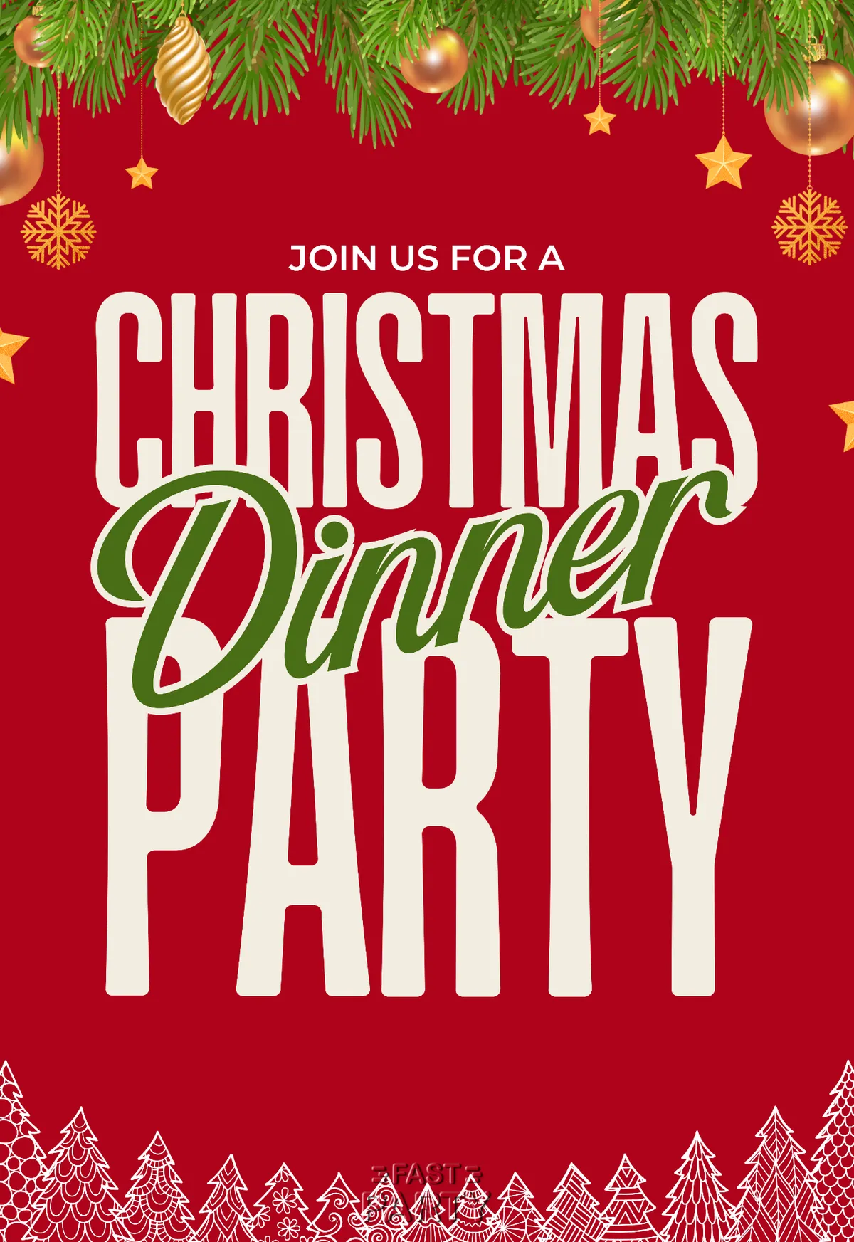 Christmas Party — Red Dinner Table