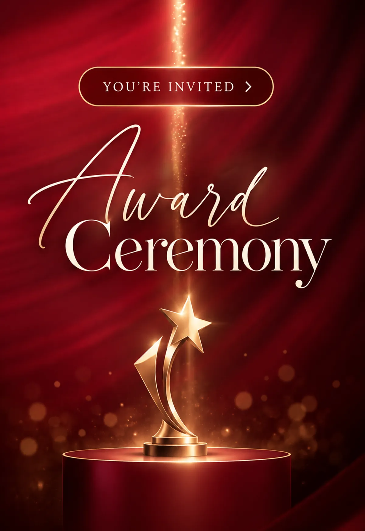 Award Ceremony — Red Curtain & Star Trophy